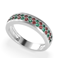 Two Row Prong Set Half-Eternity Bala Band