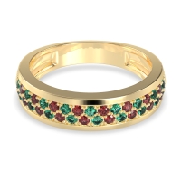 Two Row Prong Set Half-Eternity Bala Band