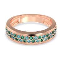 Two Row Prong Set Half-Eternity Bala Band