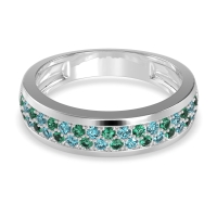 Two Row Prong Set Half-Eternity Bala Band