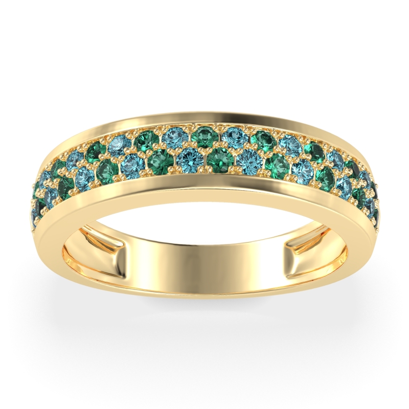 Two Row Prong Set Half-Eternity Bala Band