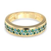 Two Row Prong Set Half-Eternity Bala Band