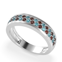 Two Row Prong Set Half-Eternity Bala Band