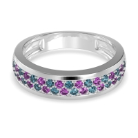 Two Row Prong Set Half-Eternity Bala Band