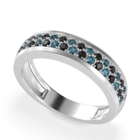 Two Row Prong Set Half-Eternity Bala Band