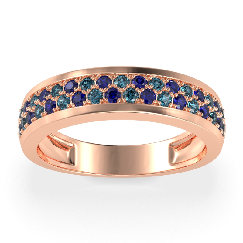 Two Row Prong Set Half-Eternity Bala Band