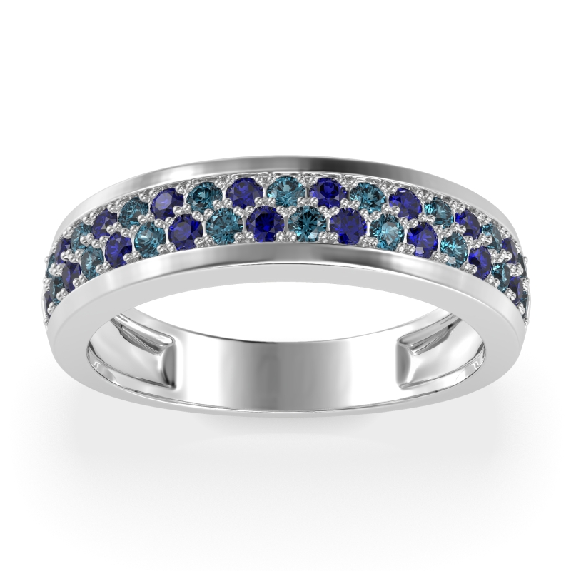 Two Row Prong Set Half-Eternity Bala Band