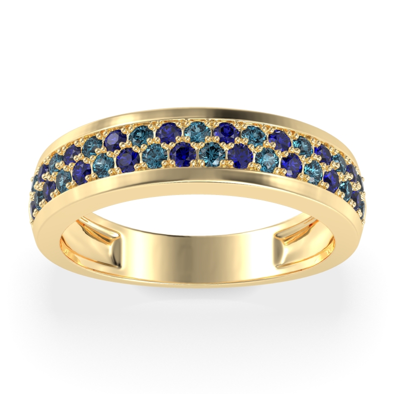 Two Row Prong Set Half-Eternity Bala Band