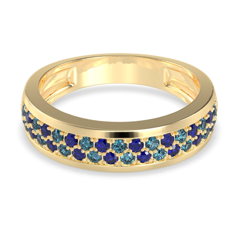 Two Row Prong Set Half-Eternity Bala Band