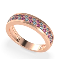 Two Row Prong Set Half-Eternity Bala Band