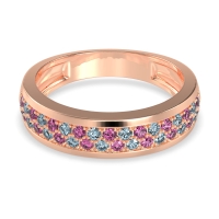 Two Row Prong Set Half-Eternity Bala Band