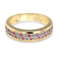 Two Row Prong Set Half-Eternity Bala Band