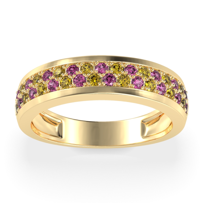 Two Row Prong Set Half-Eternity Bala Band