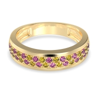 Two Row Prong Set Half-Eternity Bala Band