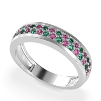 Two Row Prong Set Half-Eternity Bala Band