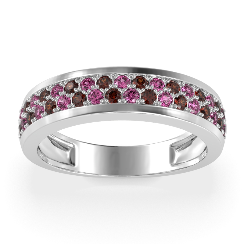 Two Row Prong Set Half-Eternity Bala Band