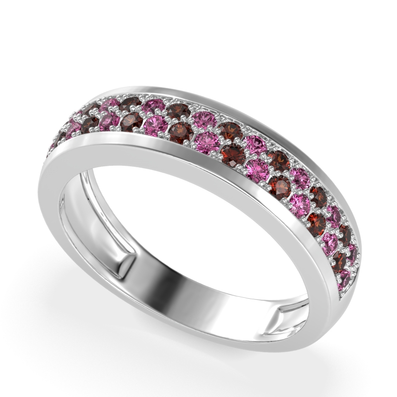 Two Row Prong Set Half-Eternity Bala Band