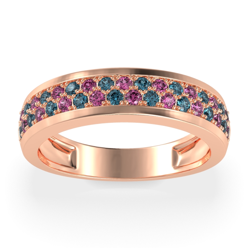 Two Row Prong Set Half-Eternity Bala Band