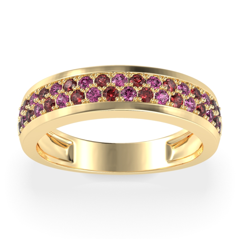 Two Row Prong Set Half-Eternity Bala Band