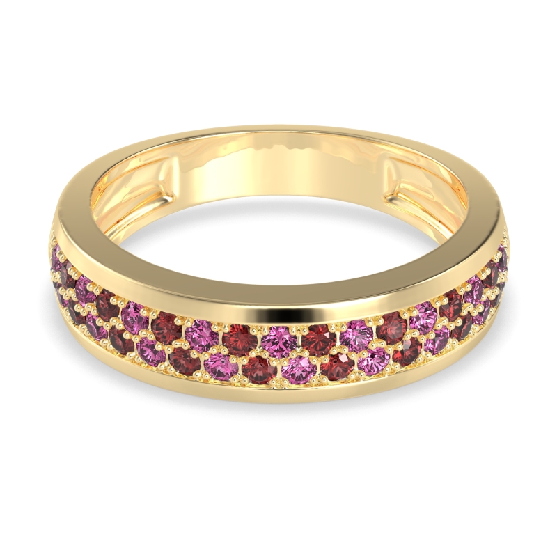 Two Row Prong Set Half-Eternity Bala Band