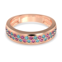 Two Row Prong Set Half-Eternity Bala Band