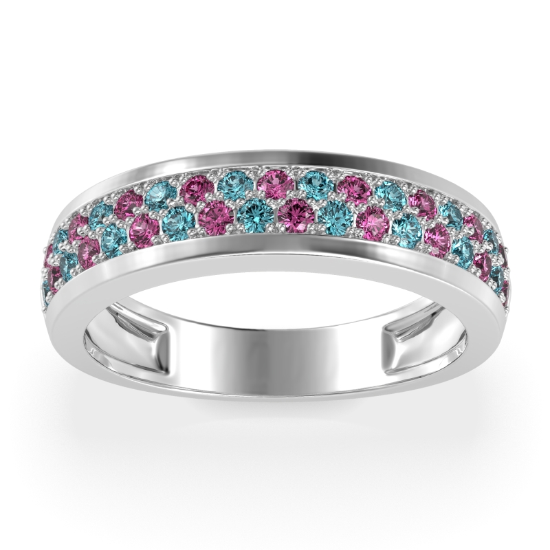 Two Row Prong Set Half-Eternity Bala Band