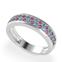 Two Row Prong Set Half-Eternity Bala Band