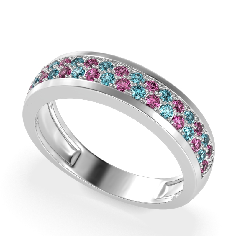 Two Row Prong Set Half-Eternity Bala Band