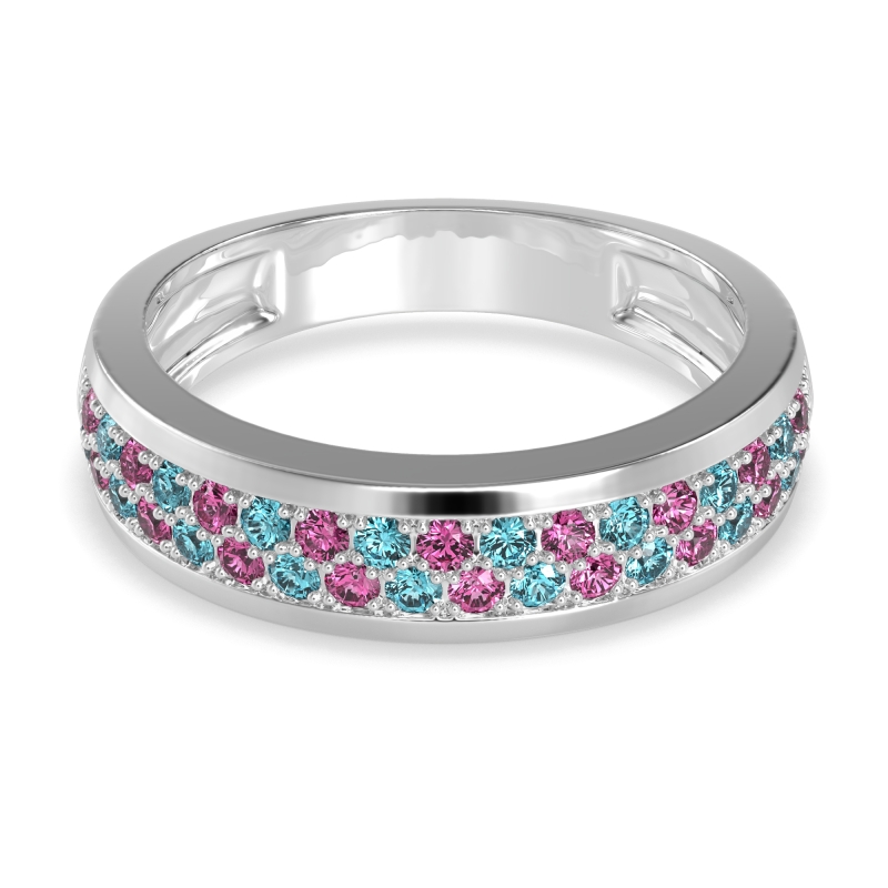 Two Row Prong Set Half-Eternity Bala Band