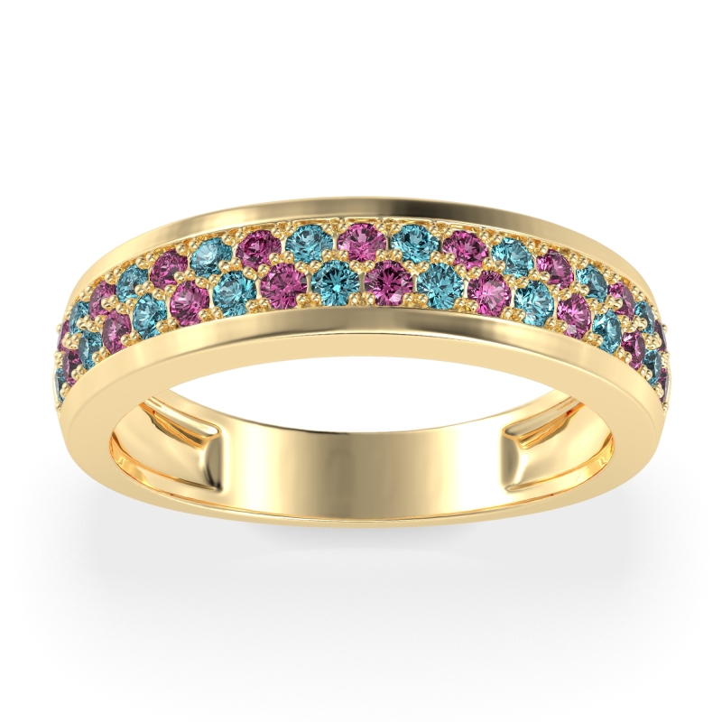 Two Row Prong Set Half-Eternity Bala Band