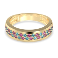 Two Row Prong Set Half-Eternity Bala Band