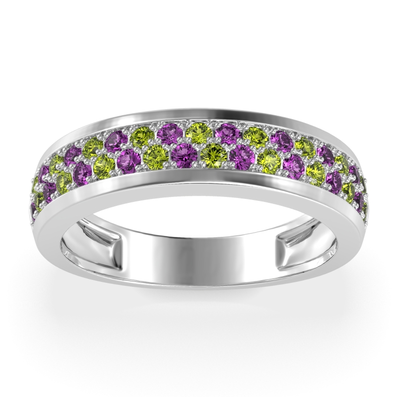 Two Row Prong Set Half-Eternity Bala Band