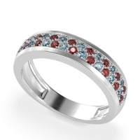 Two Row Prong Set Half-Eternity Bala Band