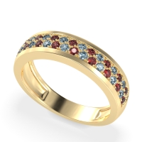 Two Row Prong Set Half-Eternity Bala Band