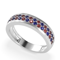 Two Row Prong Set Half-Eternity Bala Band