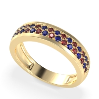 Two Row Prong Set Half-Eternity Bala Band