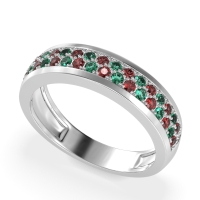 Two Row Prong Set Half-Eternity Bala Band