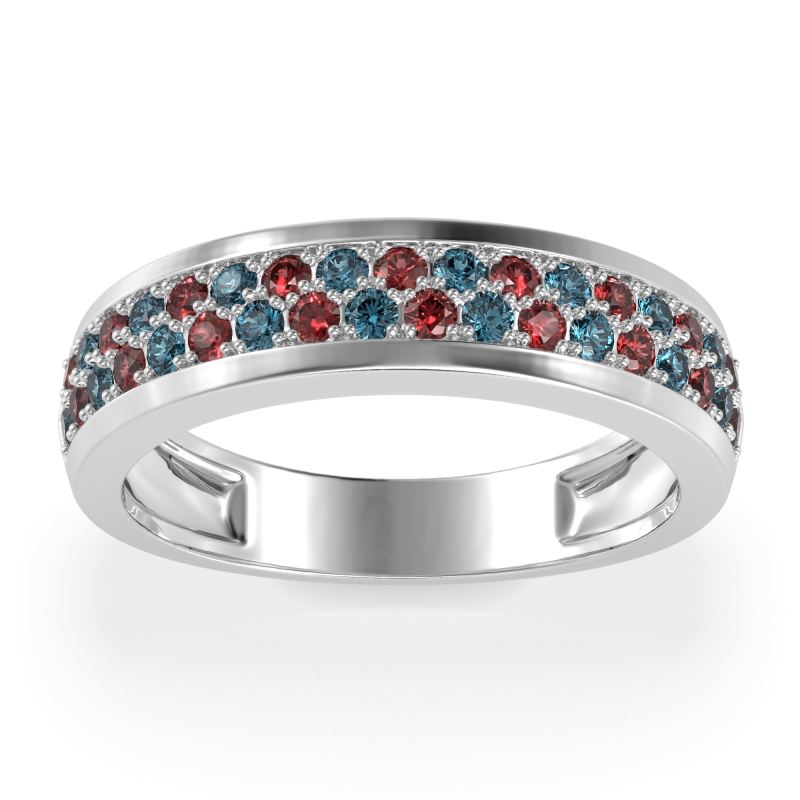 Two Row Prong Set Half-Eternity Bala Band