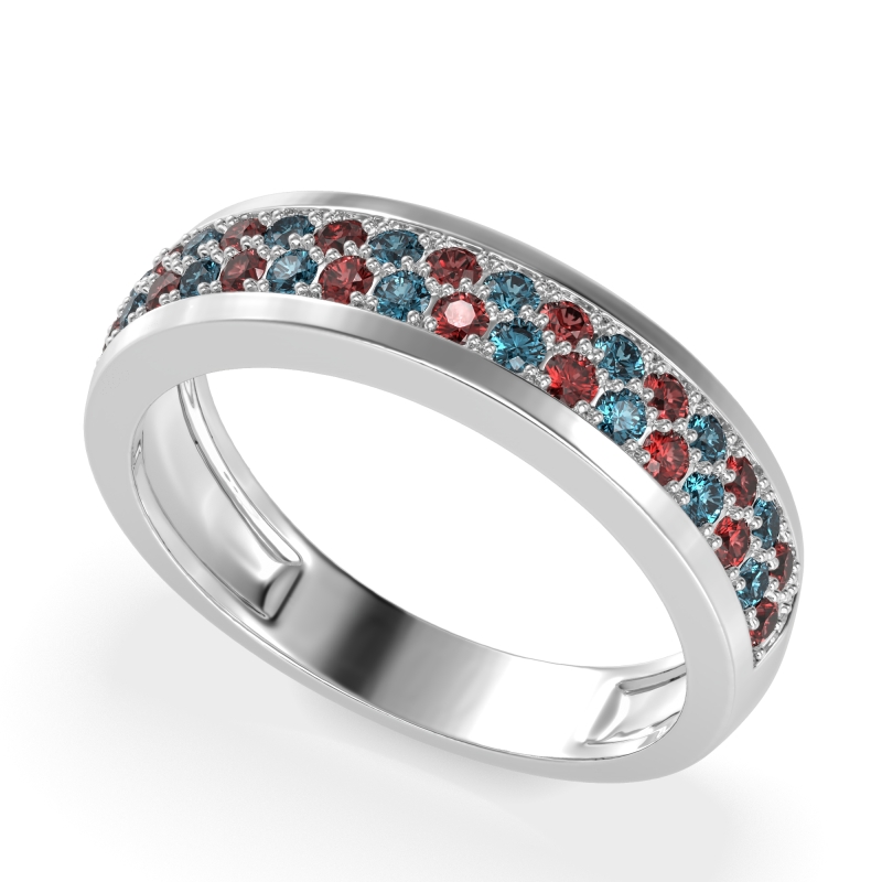 Two Row Prong Set Half-Eternity Bala Band