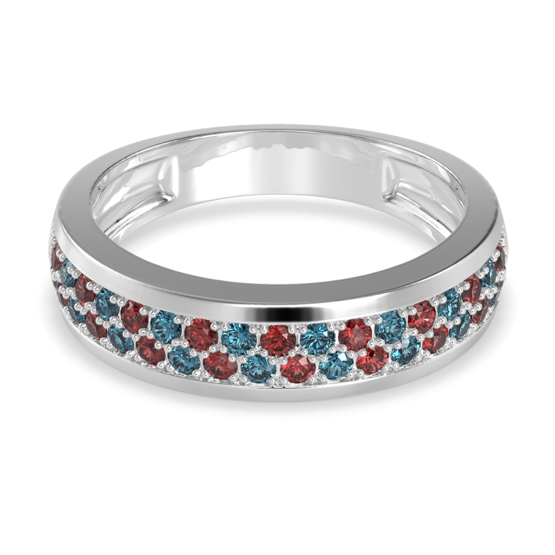 Two Row Prong Set Half-Eternity Bala Band