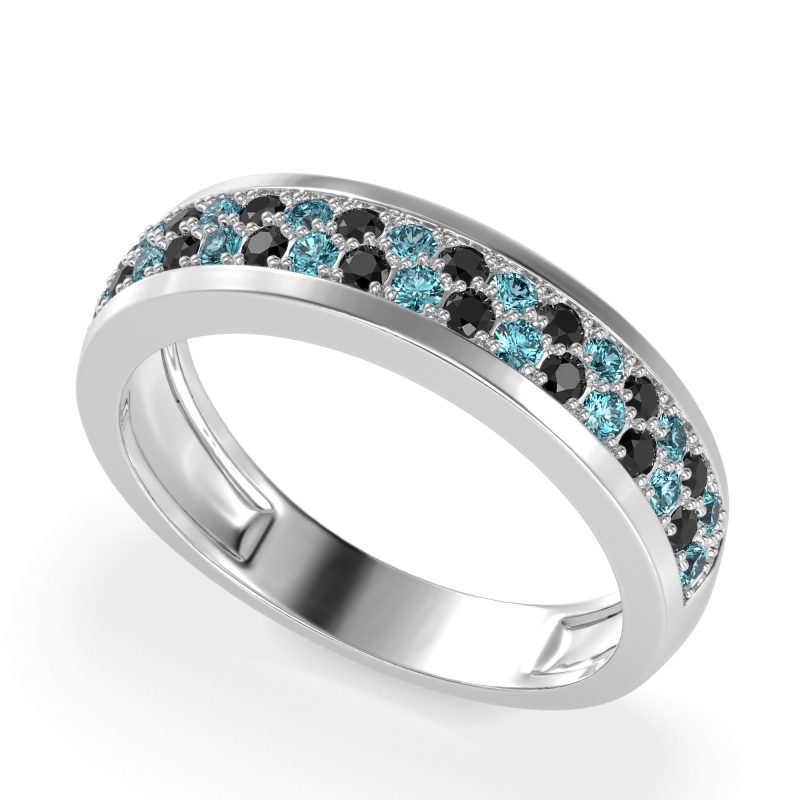 Two Row Prong Set Half-Eternity Bala Band