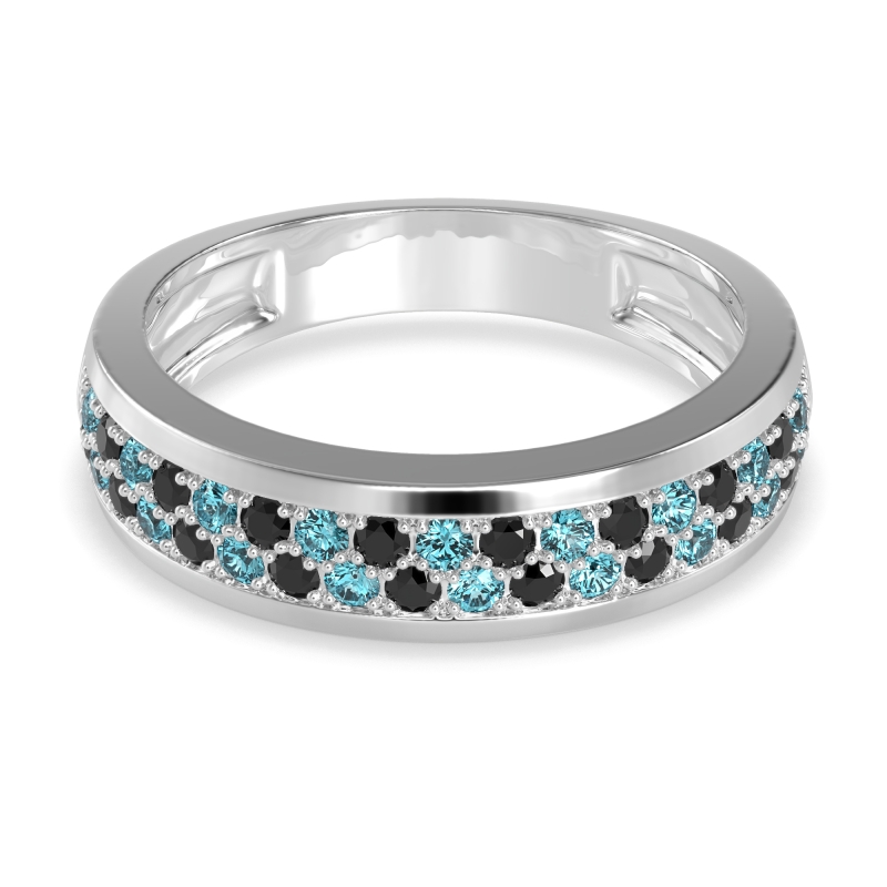 Two Row Prong Set Half-Eternity Bala Band