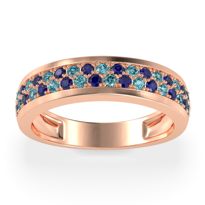 Two Row Prong Set Half-Eternity Bala Band