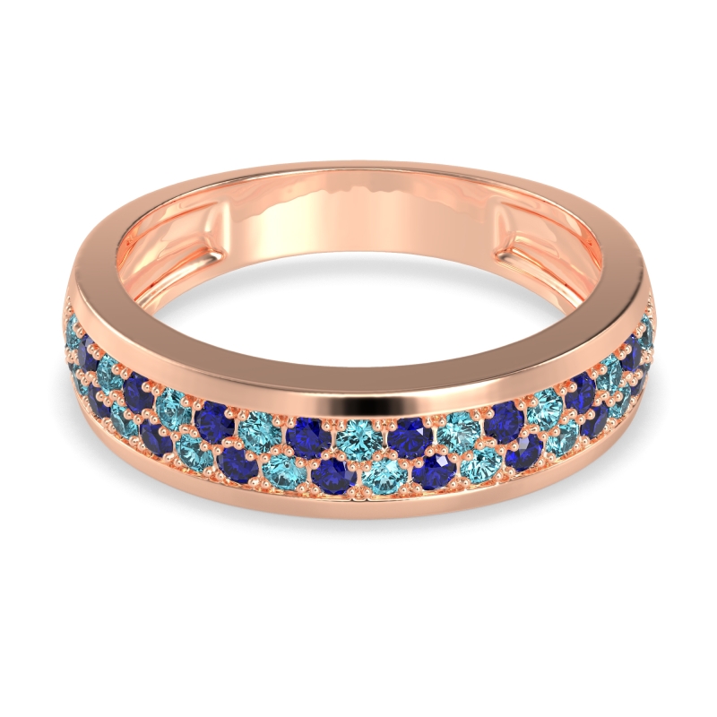 Two Row Prong Set Half-Eternity Bala Band