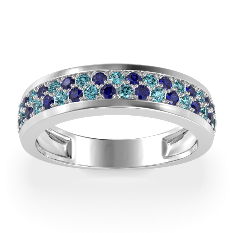 Two Row Prong Set Half-Eternity Bala Band