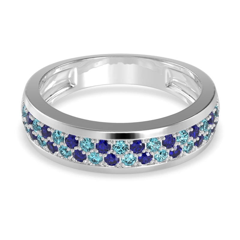 Two Row Prong Set Half-Eternity Bala Band