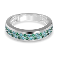 Two Row Prong Set Half-Eternity Bala Band