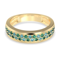 Two Row Prong Set Half-Eternity Bala Band