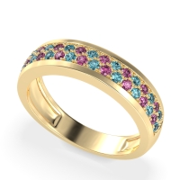 Two Row Prong Set Half-Eternity Bala Band