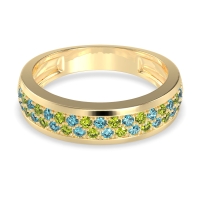 Two Row Prong Set Half-Eternity Bala Band